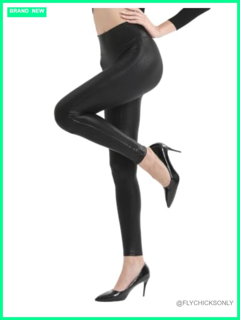Faux Leather Leggings for Women, High Waist, Butt Lift, Yoga Pants
